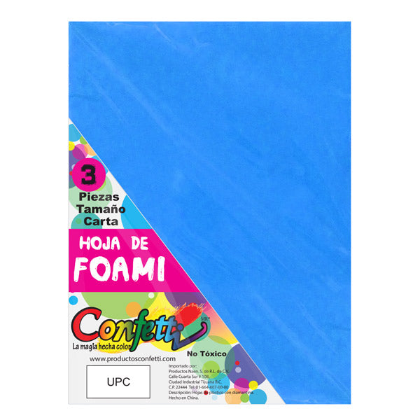 FOAMY CARTA 3 PZ AZUL CELESTE NAEN MNK