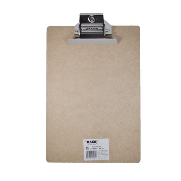 TABLA MADERA CARTA CLIP METALICO BACO