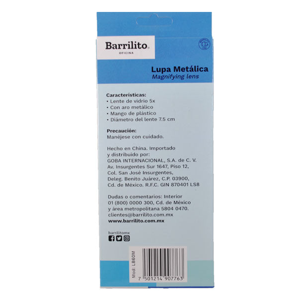 LUPA ARO METALICO 3 PULGADA LB60M GOBA BARRILITO