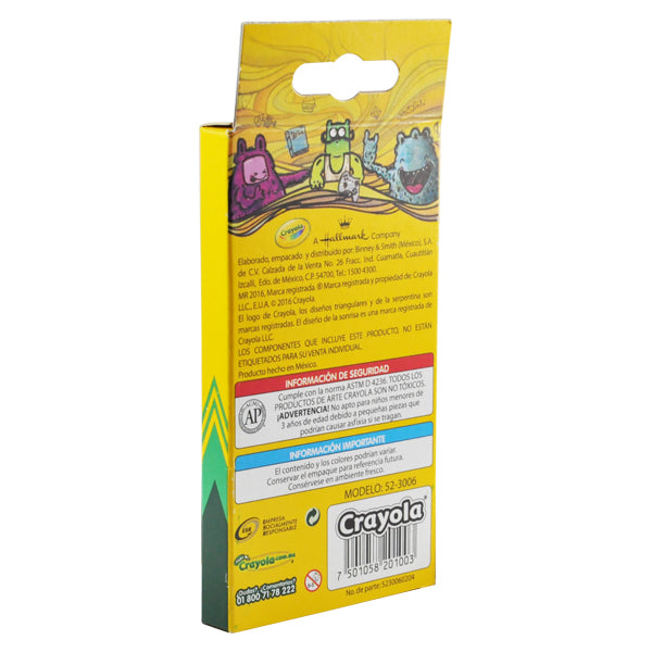 CRAYON ESTANDAR 6 PZ CRAYOLA MNK