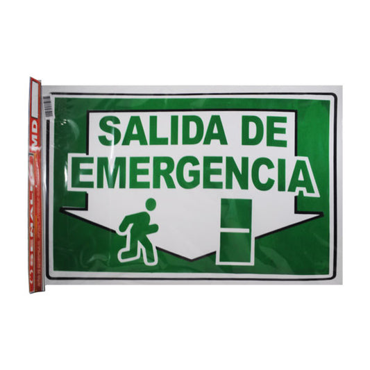 LETRERO ACRILICO 1 CARA 30X46 SALIDA DE EMERGENCIA SEÑALES