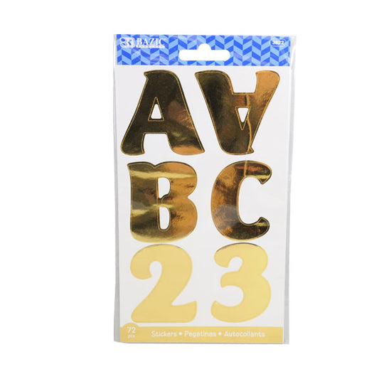 ALFABETO METALICO ADHESIVO 72 PZ 3822 BAZIC