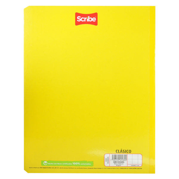 CUADERNO COSIDO COLEGIAL CLASICO 100 HJ C7 SCRIBE MNK