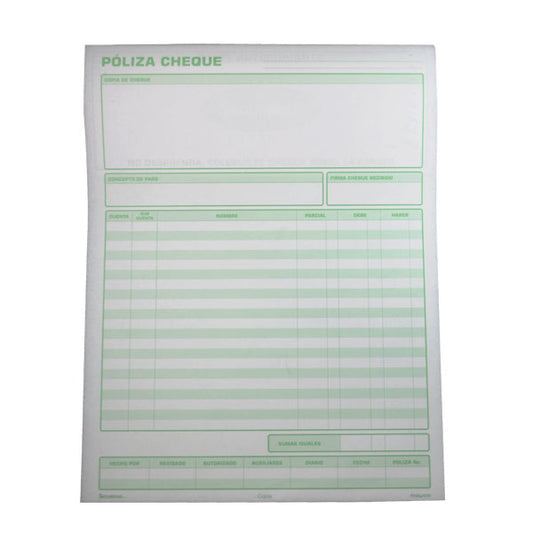 BLOCK POLIZA CHEQUE CARTA AUTOCOPIANTE 50 HJ 1010 MAYCO