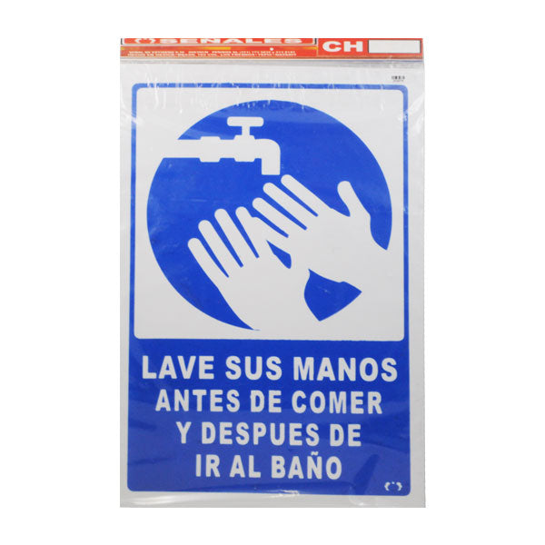 LETRERO ACRILICO 1 CARA 30X20 LAVESE SUS MANOS SEÑALES