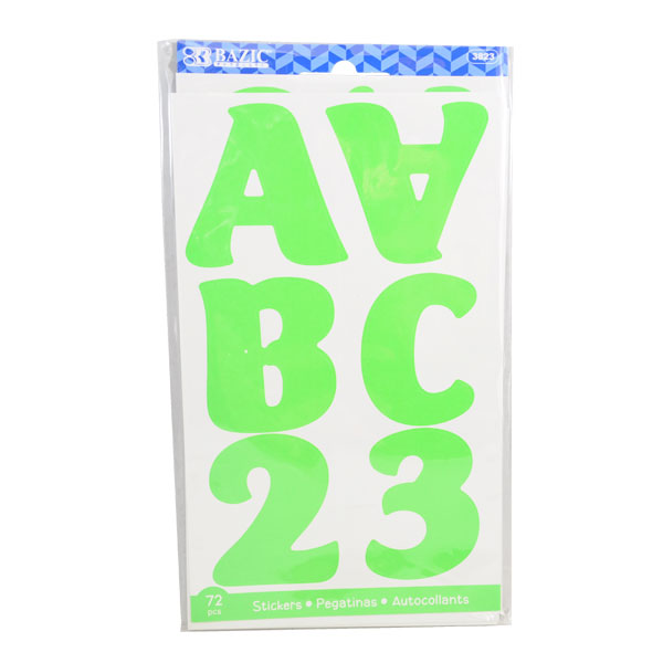 ALFABETO FLUORESCENTE ADHESIVO 72 PZ 3823 BAZIC