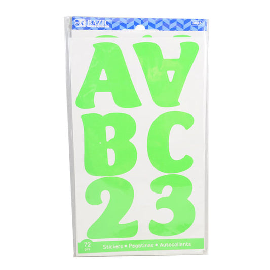 ALFABETO FLUORESCENTE ADHESIVO 72 PZ 3823 BAZIC