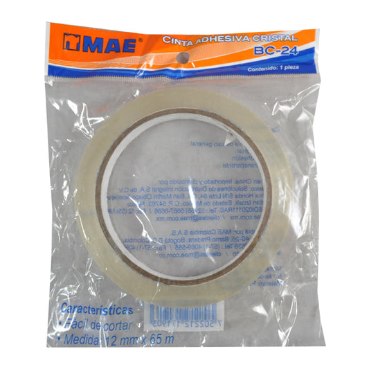 TAPE TRANSPARENTE 12X65 MT BC-24 MAE MNK