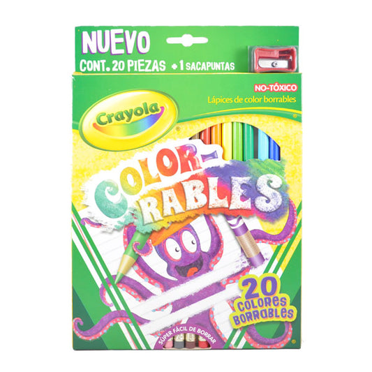COLORES MADERA BORRABLES LARGOS  20 PZ CRAYOLA