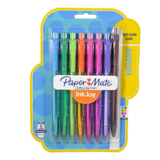 PLUMA RETRACTIL KILOMETRICO COLORES FASHION 8 PZ NEWELL BEROL