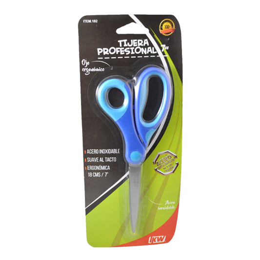 TIJERA OFICINA METALICO OREJA FLEXIBLE 7 PULGADA 0182 IKW