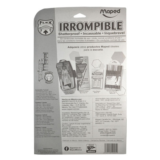 JUEGO GEOMETRIA ESCOLAR IRROMPIBLE 7 PZ 19205 MAPED MNK