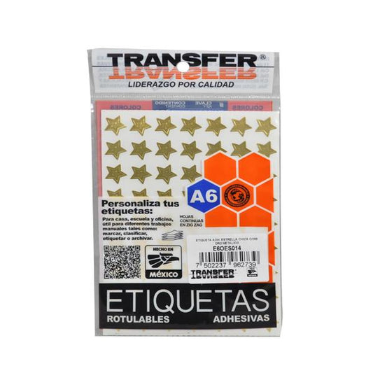 ETIQUETA ESTRELLA CHICA ORO 189 PZ TRANSFER