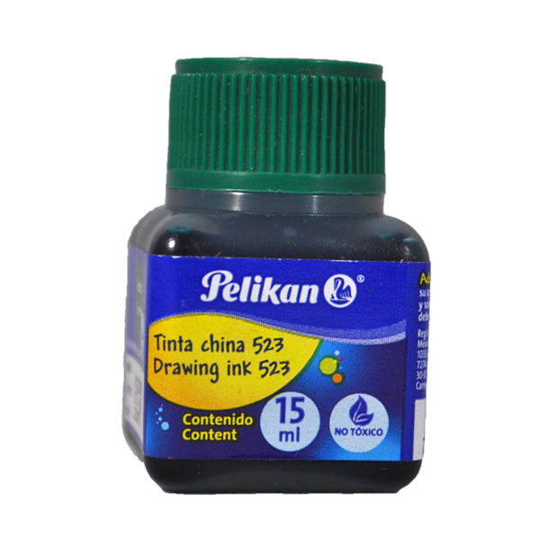 TINTA CHINA VERDE OBSCURO 15 ML #523 PELIKAN