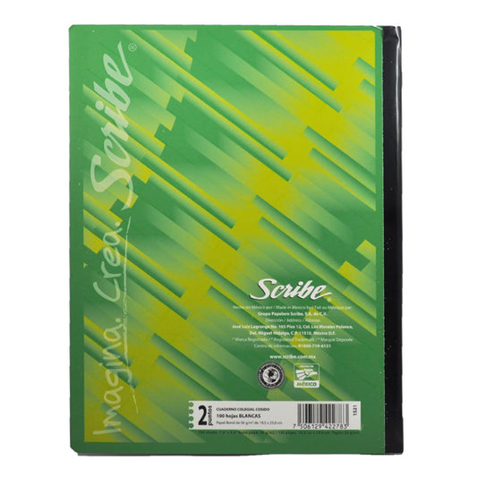 CUADERNO COSIDO COLEGIAL CLASICO 100 HJ BLANCO SCRIBE MNK