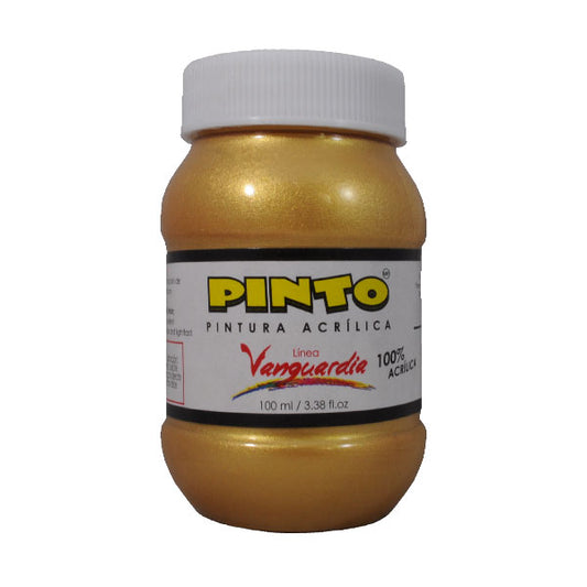 PINTURA ACRILICA METALICO 100 ML ORO SOLAR 520 PINTO DISTRIBUIDORA