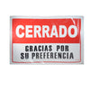LETRERO ACRILICO 2 CARAS 30X46 ABIERTO/CERRADO N-11 SEÑALES