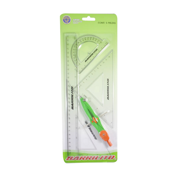 JUEGO GEOMETRIA 5 PZ GEO30W GOBA BARRILITO MNK