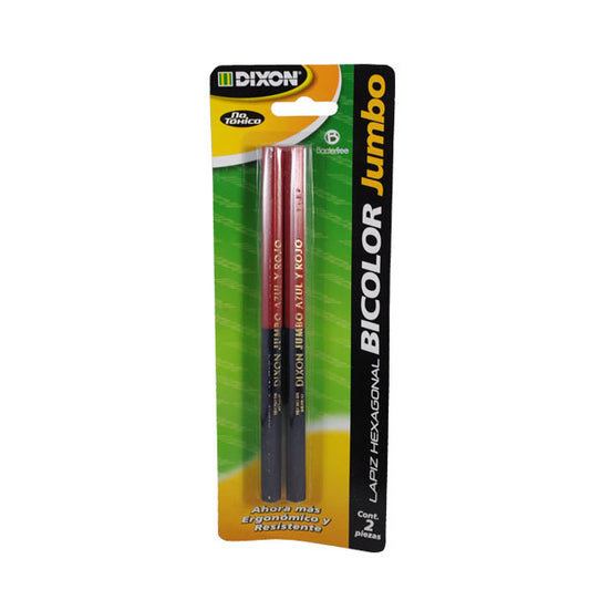 LAPIZ BICOLOR HEXAGONAL GRUESO 2 PZ 51000 DIXON MNK