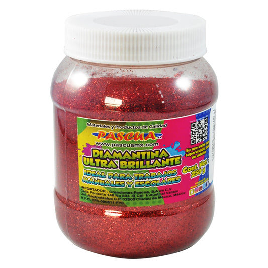 DIAMANTINA FRASCO ROJO FINA 250 GR PASCUA