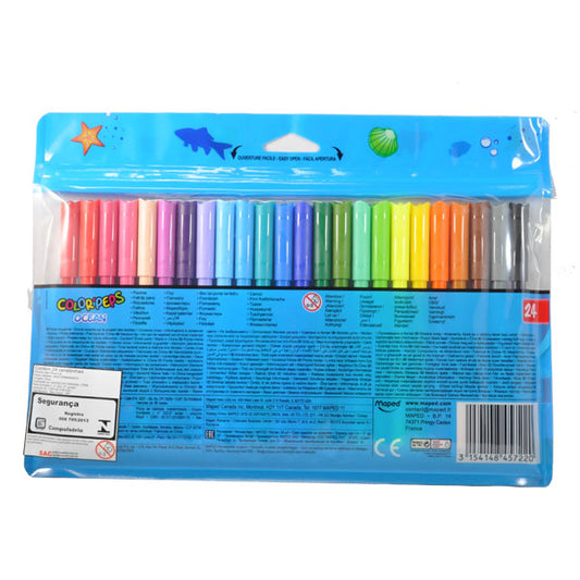 MARCADOR ESCOLAR OCEAN 24 PZ MAPED MNK