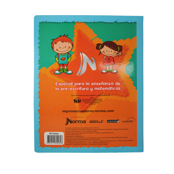 MI PRIMER CUADERNO PREESCOLAR 50 HJ RAYITAS A NORMA MNK