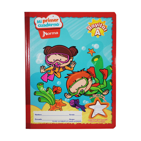 MI PRIMER CUADERNO PREESCOLAR 50 HJ RAYITAS A NORMA MNK