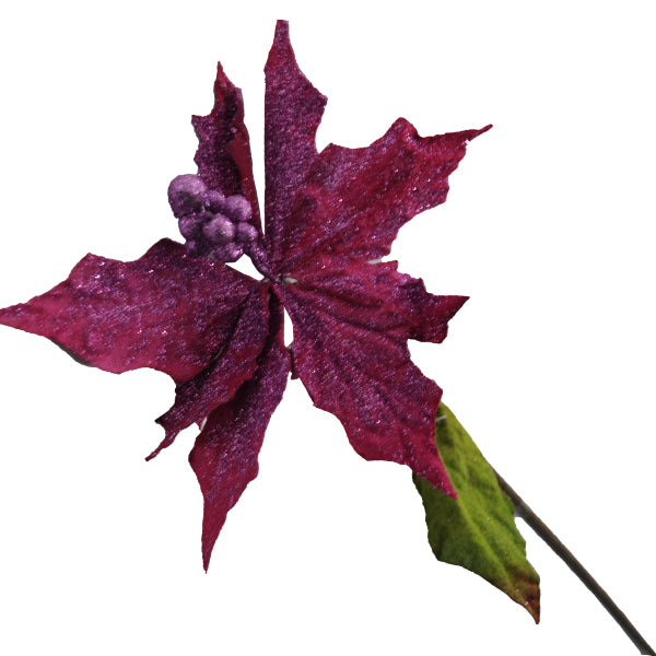 ADORNO FLOR NOCHE BUENA MQ29339-S NAVIDAD MORADO BRIDGECO