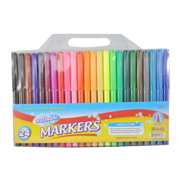 MARCADOR LAVABLE FINO 24 PZ 1282 BAZIC MNK