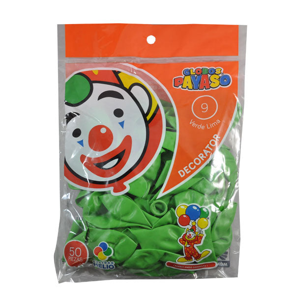 GLOBO DECORATOR #9 VERDE LIMA 50 PZ FABRICAS SELECTAS