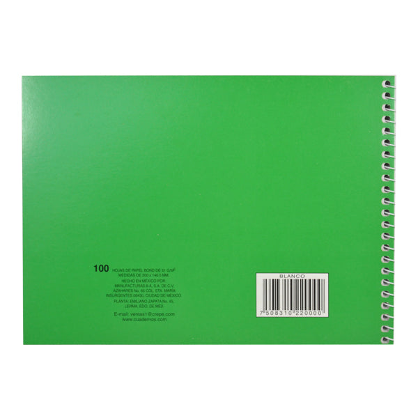 CUADERNO ITALIANO ESPIRAL COLIBRI 100 HJ BLANCO MAN 8A MNK