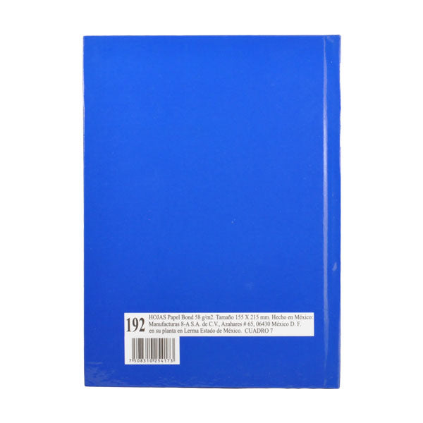 CUADERNO FRANCES PASTA DURA 192 HJ C7 6747 MAN 8A MNK
