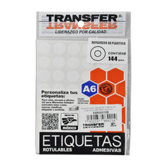 REFUERZO PARA HOJA BLANCO 144 PZ TRANSFER