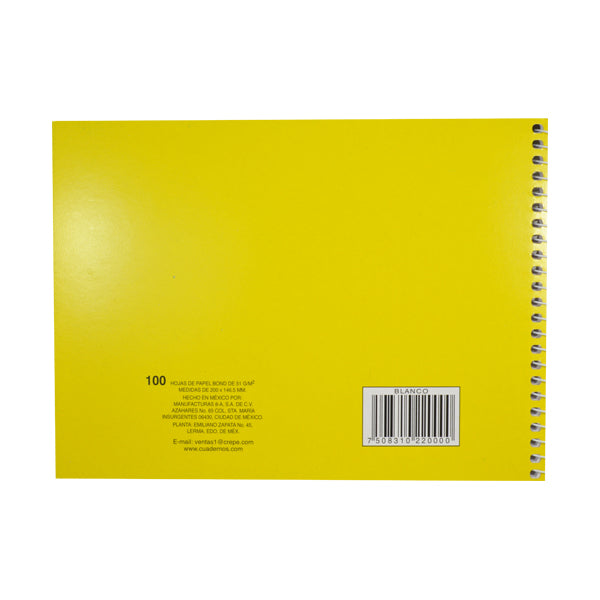 CUADERNO ITALIANO ESPIRAL COLIBRI 100 HJ BLANCO MAN 8A MNK