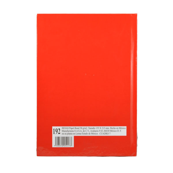 CUADERNO FRANCES PASTA DURA 192 HJ C7 6747 MAN 8A MNK