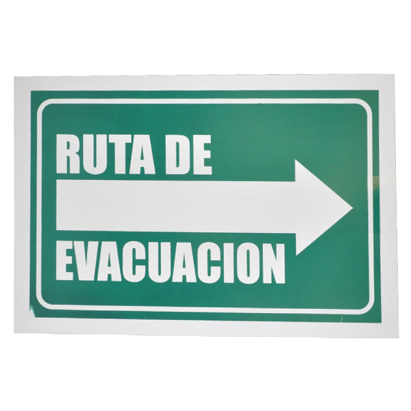 LETRERO ACRILICO 25X33 RUTA DE EVACUACION DERECHA LETREROS
