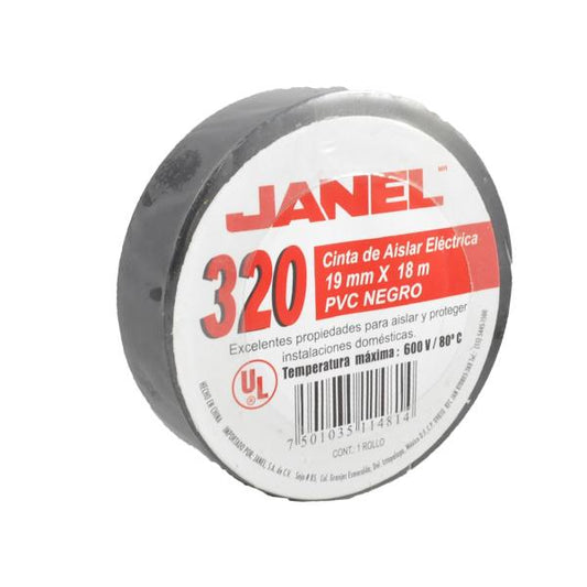 TAPE AISLANTE NEGRO 19X18 320 MT JANEL
