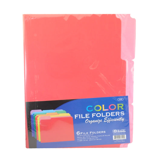 FOLDER MANILA COLORES PAQUETE 6 PZ 3109 BAZIC MNK