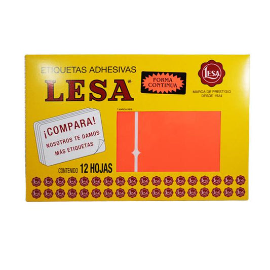ETIQUETA CONTINUA #20  ROJO LESA