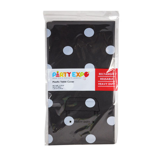 MANTEL PLASTICO LISO INDIVIDUAL NEGRO POLKA TCPD 54X108