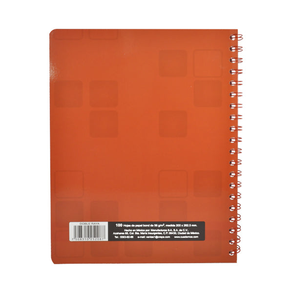 CUADERNO PROFESIONAL DOBLE ARGOLLA ROCA PLUS 100 HJ DOBLE RAYA 5208 MAN 8A MNK