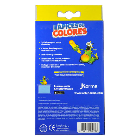 COLORES MADERA LARGOS 24 PZ NORMA MNK