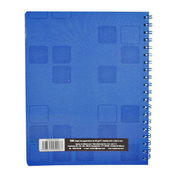 CUADERNO PROFESIONAL DOBLE ARGOLLA ROCA PLUS 100 HJ DOBLE RAYA 5208 MAN 8A MNK