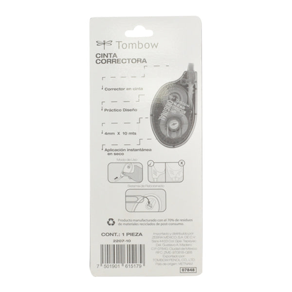 CORRECTOR CINTA TOMBOW 1 PZ 2207-10 ZEBRA MNK