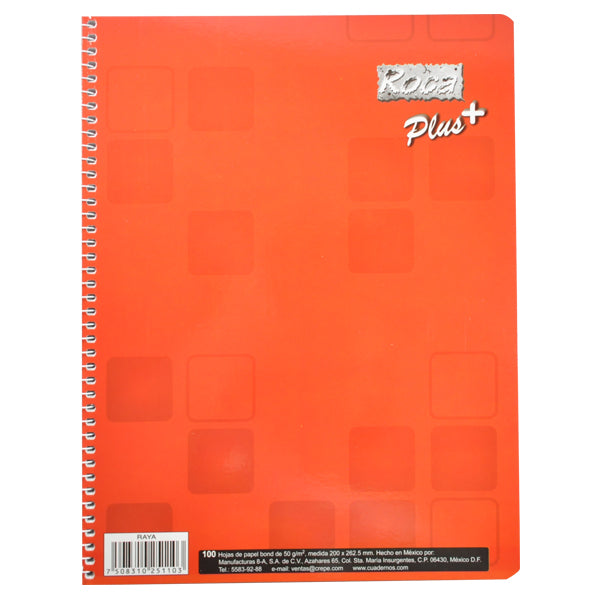 CUADERNO PROFESIONAL ESPIRAL ROCA PLUS 100 HJ RAYA 5110 MAN 8A MNK