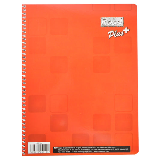 CUADERNO PROFESIONAL ESPIRAL ROCA PLUS 100 HJ RAYA 5110 MAN 8A MNK
