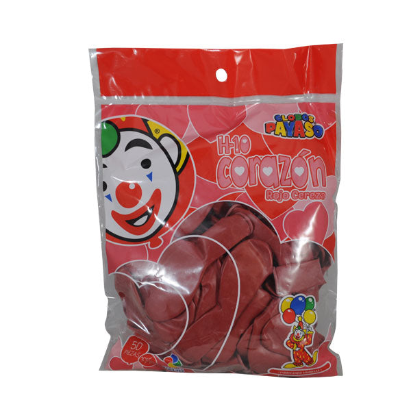 GLOBO CORAZON ROJO 50 PZ FABRICAS SELECTAS