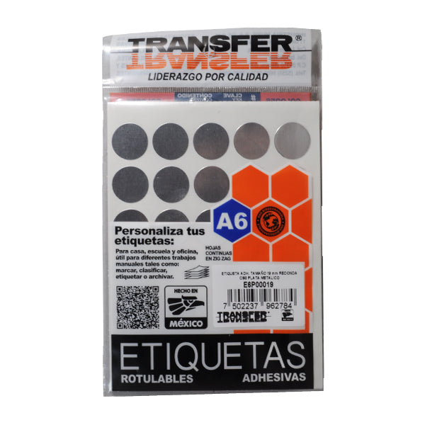 SELLO 19 MM PLATA 90 PZ TRANSFER