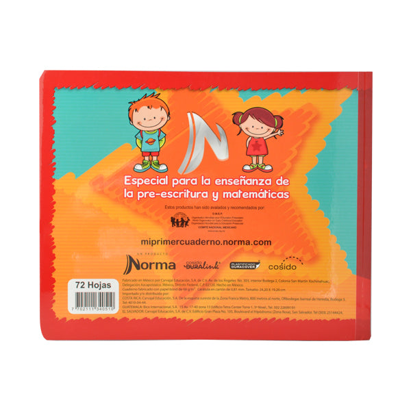 MI PRIMER CUADERNO PREESCOLAR 72 HJ ALEMAN C14 NORMA MNK