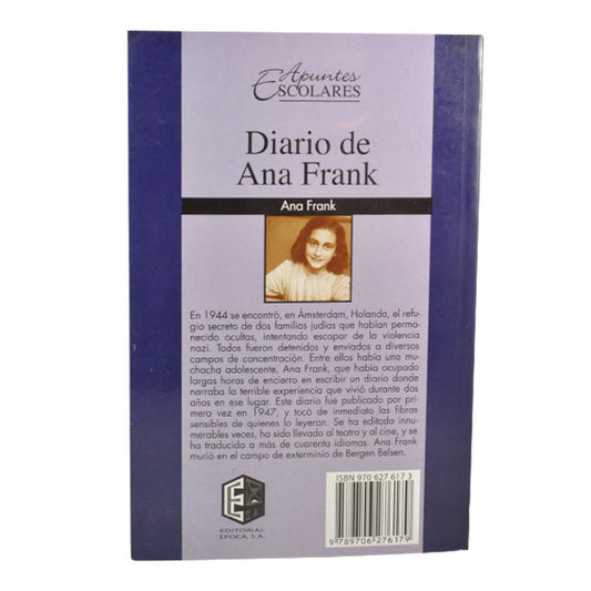 LIBRO EL DIARIO DE ANA FRANK EDITORIAL PUEBLA
